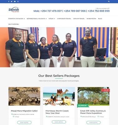tours and travel company website design kenya